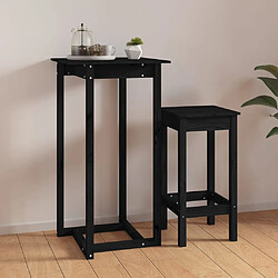 vidaXL Table de bar Noir 60x60x110 cm Bois massif de pin