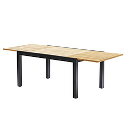 Wilsa Table de jardin extensible en aluminium et teck 6/10 places