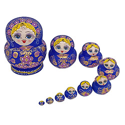 Avis 10 pièces Russe Matryoshka Babouchka Poupées Gigognes, Peint À La Main Figurines, En Bois Stacking Dolls pour La Maison Décoration, enfants