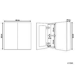 Beliani Armoire de toilette blanche avec miroir 60 x 60 cm NAVARRA