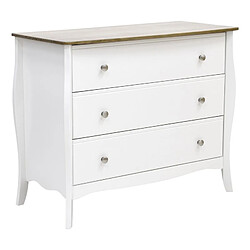 Zandiara Commode 3 tiroirs BARROCO 2 Blanc/pin 