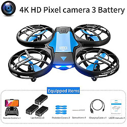 Universal V8 Nouveau Mini Drone 4K 1080P HD Caméra WiFi FPV Hauteur de pression d'air Maintenance Quadcopter pliable RC DRON Jouet Cadeau (4K HD Caméra 3B)