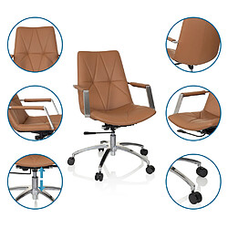 Avis Chaise de bureau / Siège pivotant SARANTO II Similicuir Couleur caramel hjh OFFICE