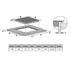 Ciarra Plaque induction 3 foyers flexizone pas cher