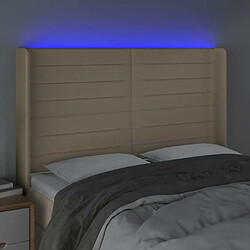 Acheter Maison Chic Tête de lit scandinave à LED,meuble de chambre Crème 147x16x118/128 cm Tissu -MN50915