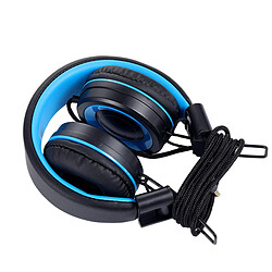 casque bluetooth enfants micro casque micro Oreillette Filaire Supra-auriculaire Antibruit Prise 3,5 Mm Pour Voyage Scolaire Enfants Bleu