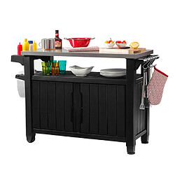 Avis Webmarketpoint Table en résine pour barbecue 2 portes couleur graphite 123,7x54xh.90h cm