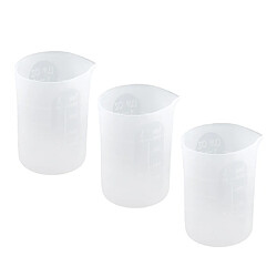 Tasses de mélange de résine Bécher de Mesure Moule Silicone Forme de Tasse à de Mélange Réutilisable en Silicone Clair 250ml