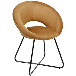 The Home Deco Factory Fauteuil rond en velours cotelé Giulia jaune. Fauteuil rond en velours cotelé Giulia jaune