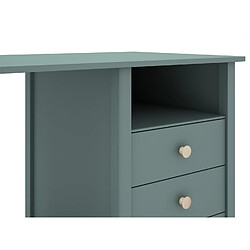 Acheter Pegane Meuble de bureau, table de bureau avec 3 tiroirs coloris vert pétrole - Longueur 120 x Profondeur 54 x Hauteur 74 cm