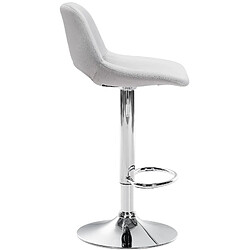 Decoshop26 Tabourets de bar chaises haute x2 avec repose-pieds en velours gris clair piètement métallique chromé 10_0004075 pas cher