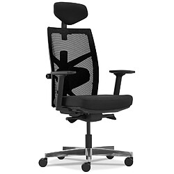 Alterego Fauteuil de bureau ergonomique 'IMPERO' en tissu noir IMPERO