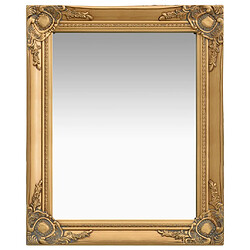 Decoshop26 Miroir mural rectangulaire style baroque 50x60 cm Doré DEC022859 