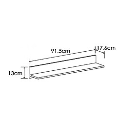 Pegane Set de 2 étagères coloris chêne cambrian - Longueur 91.5 x Profondeur 17.6 x Hauteur 13 cm