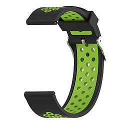 Wewoo Bracelet pour montre connectée Dragonne sport en silicone bicolore Xiaomi Huami Amazfit Bip Lite version 22 mm noir + vert