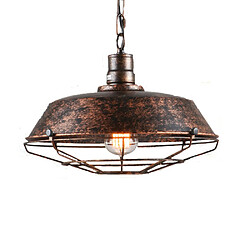 Stoex Rétro Metal Suspension Industriel Vintage 360mm Luminaire Métal Antique Edison Culot E27 Plafonnier Luminaire Rouille 