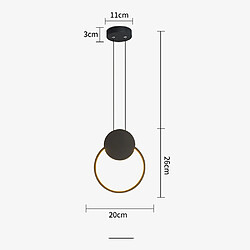 Stoex Lampe À Suspension Nordique Ronde Lustre Moderne Plafonnier Led Minimaliste (Noire), Luminaire D'Intérieur, Blanc Froid pas cher