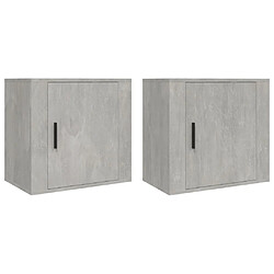 vidaXL Tables de chevet murales 2 pcs Gris béton 50x30x47 cm