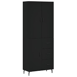 vidaXL Buffet haut Noir 69,5x34x180 cm Bois d'ingénierie