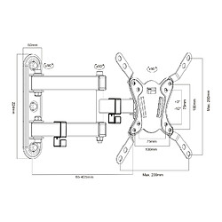 Avis Support Maclean pour TV ou moniteur, max. VESA 200x200, 23-43", 30kg, noir, MC-418