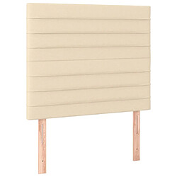 Acheter Maison Chic Tête de lit scandinave à LED,meuble de chambre Crème 80x5x118/128 cm Tissu -MN96622