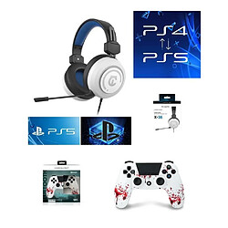 Under Control Pack Manette PS4 Manette Bluetooth ZOMBIE BLANCHE 3.5 JACK + Casque BLANC 1704 PS4-PS5 PLAYSTATION