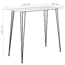 Acheter vidaXL Table de bar Blanc 120x60x105 cm