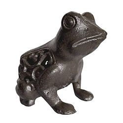 L'Héritier Du Temps Grenouille à Poser Décoration Animale Statuette Sculpture en Fonte Patinée Marron 8,50x10x11cm 