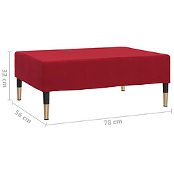 vidaXL Repose-pied Rouge bordeaux 78x56x32 cm Velours pas cher