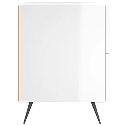 Maison Chic Table de chevet,Table de Nuit,Meuble de Rangement blanc brillant 40x35x47,5 cm bois d’ingénierie pas cher