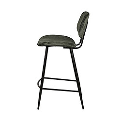 Mes Lot de 2 chaises de bar H68 en tissu velours vert foncé - SITEA