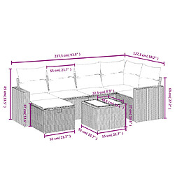 Avis vidaXL Salon de jardin avec coussins 7 pcs gris résine tressée