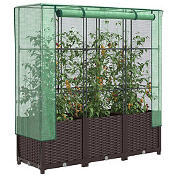 vidaXL Jardinière surélevée avec housse aspect rotin 120x40x138 cm 