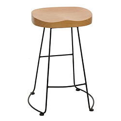 Avis Mendler Tabouret de bar HWC-N25, chaise de bar tabouret de comptoir tabouret de cuisine, repose-pieds Industrial métal bois massif structure 3D ~ naturel