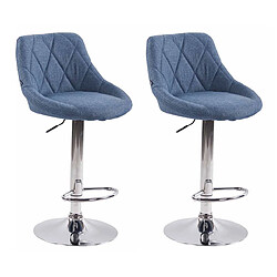 Non Lot de 2 tabourets de bar Lazio tissu C 