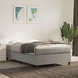 vidaXL Sommier à lattes de lit et matelas Gris clair 120x200cm Velours