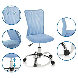 Chaise de bureau pour enfant KIDDY NET I Tissu maille bleu hjh OFFICE