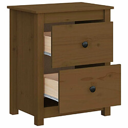 Maison Chic Table de chevet, Table de Nuit, Meuble de rangement Marron miel 50x35x61,5 cm Bois de pin massif pas cher