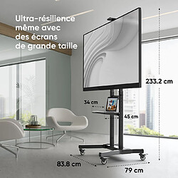 ONKRON Support TV Roulettes pour 50 - 90 Pouces TV, Ecran Mobile sur Pied Poids jusqu'à 90 kg, Meuble TV Roulette Hauteur Réglable VESA 200x200 - 800x600/Chariot Support TV Inclinable TS1891-B Noir pas cher