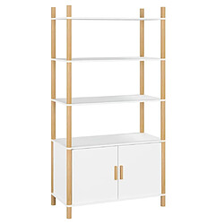 Maison Chic Buffet,Meuble de Rangement,commode pour salon,Cuisine Blanc 80x40x153 cm Bois d'ingénierie -MN32115