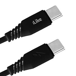 iLike CTT01 Câble de données et de chargement rapide 3,1 A TPE USB-C vers USB-C (Type-C) durable 1 m Noir