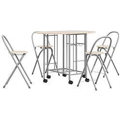 Ensemble de salle à manger pliable 5 pcs,Ensemble de salle à manger MDF -MN12023