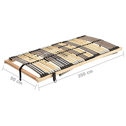 vidaXL Sommier à lattes électrique sans matelas avec 7 zones 90x200 cm pas cher