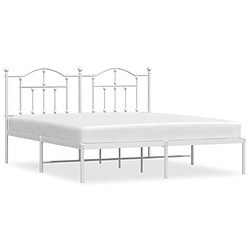 Maison Chic Lit adulte - Cadre de lit métal avec tête de lit,Structure du lit Contemporain pour chambre blanc 180x200 cm -MN86839