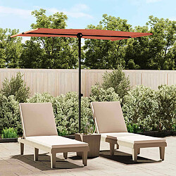 vidaXL Parasol de jardin avec mât en aluminium 2x1,5 m Terre cuite 