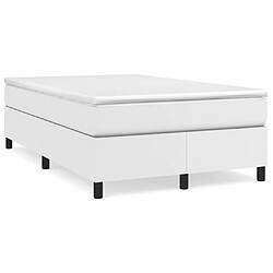 Maison Chic Lit adulte- Lit + matelas,Sommier à lattes de lit avec matelas blanc 120x190cm similicuir -GKD64886