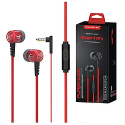 UNIVERSAL HEADPHONES SOMOSTEL SMS-SJ01B 3.5 INCH RED EAR MAGIC FAIRY - FLAT CABLE 