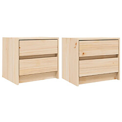 vidaXL Tables de chevet 2 pcs 40x31x35,5 cm bois de pin massif