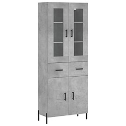 vidaXL Buffet haut Gris béton 69,5x34x180 cm Bois d'ingénierie