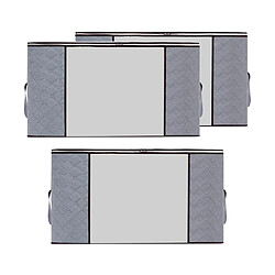 3 Pièces Organisateurs De Sac De Rangement Pliable Vêtements Stockage De Plume Gris Horizontal pas cher